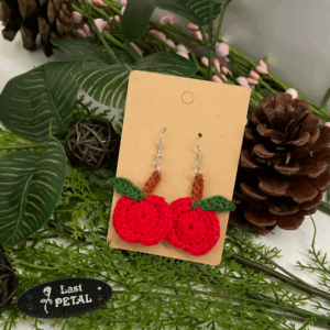 Crocheted apple Earrings
