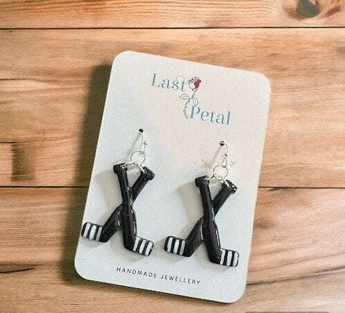 hockey sticks dangle earrings