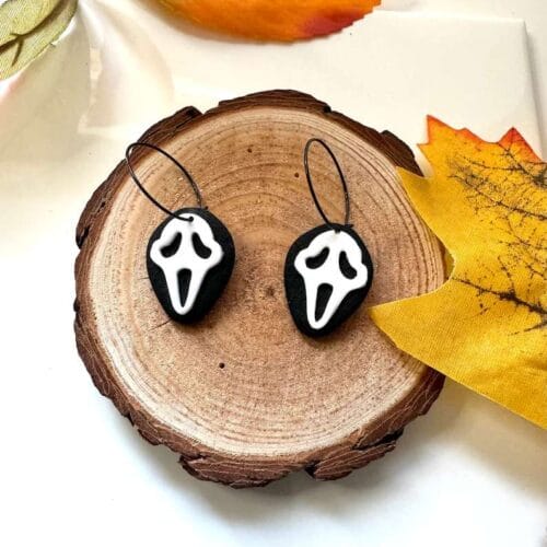 Ghost Scream Dangle Hoops