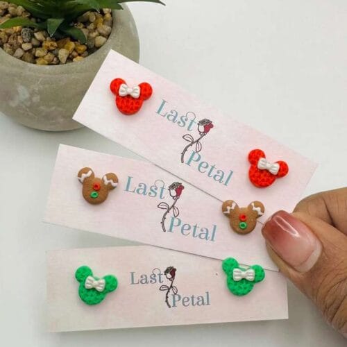 Mickey/Minnie Christmas studs 3 styles