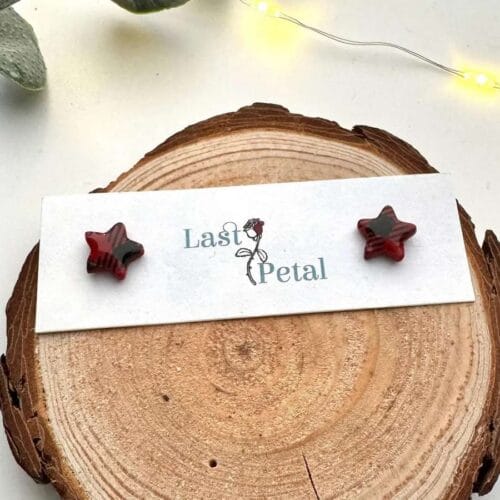 Star shaped plaid studs
