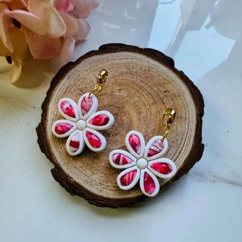 Flower Bezel Dangles