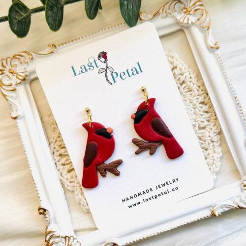 red Cardinal Dangle Earrings