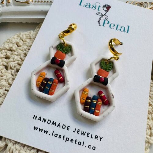 Christmas Snowman Bookshelf Earrings