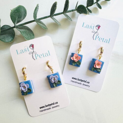 Floral Book Earrings