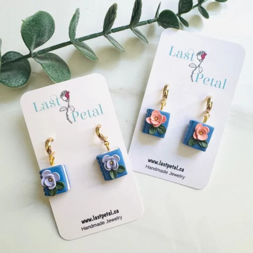 Floral Book Earrings